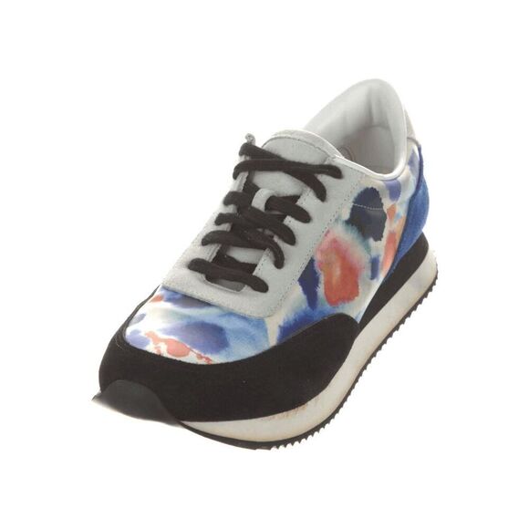 Loeffler Randall Women's Suede Tie-Dye Print Sneakers Blue Multicolor Lace-Up Sh - Picture 4 of 5